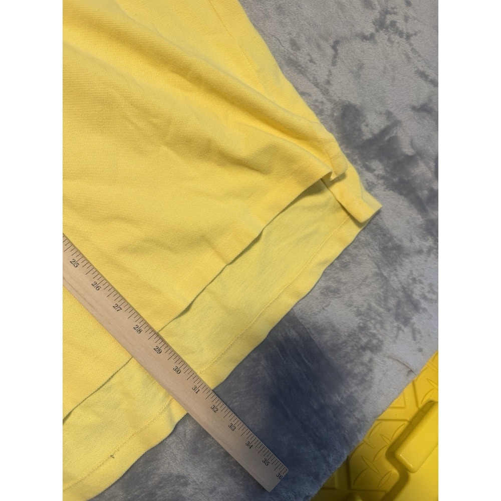 Polo Ralph Lauren Men's Large Polo Shirt Yellow Short Sleeve Blue Pony - Picture 4 of 5